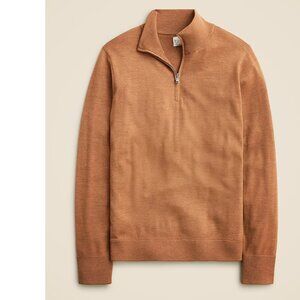 J.Crew Merino Wool Quarter-Zip Pullover Sweater Men's Small Camel Tan